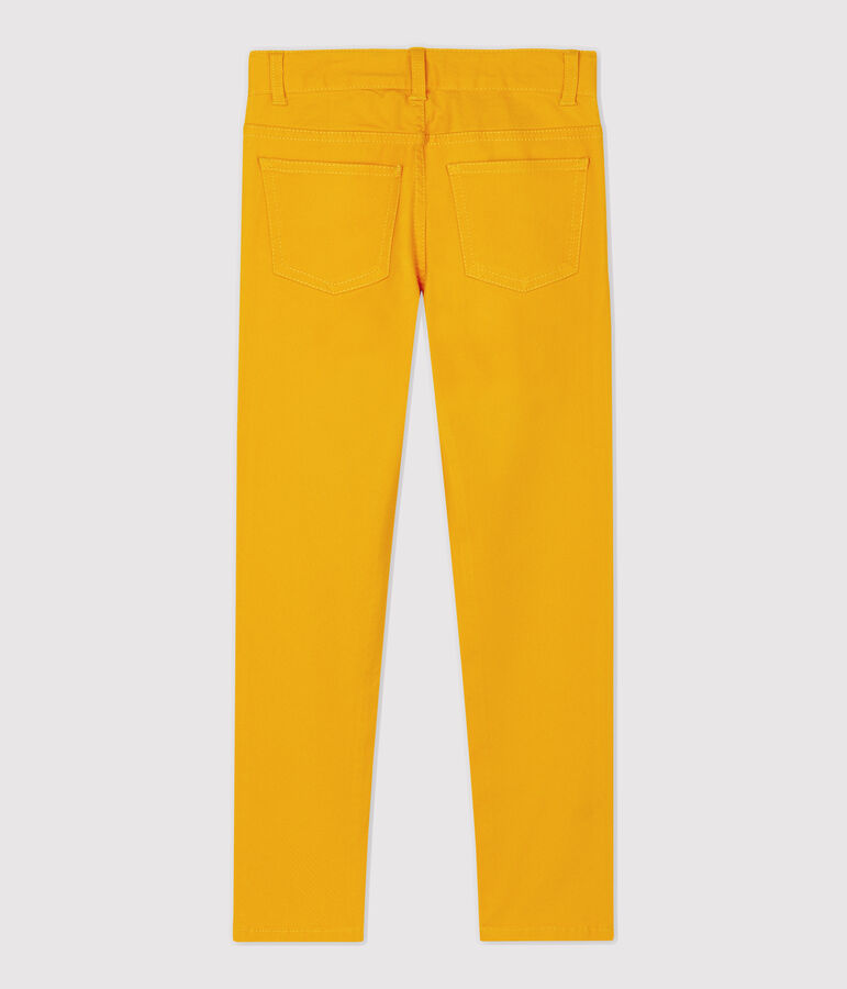 Pantal&oacute;n slim de sarga de ni&ntilde;o amarillo