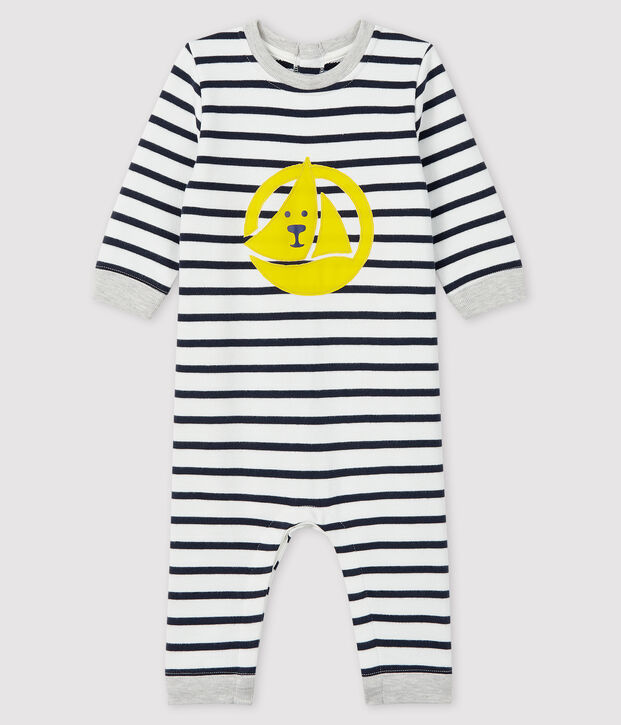 Buzo largo con para beb&eacute; ni&ntilde;o blanco/azul