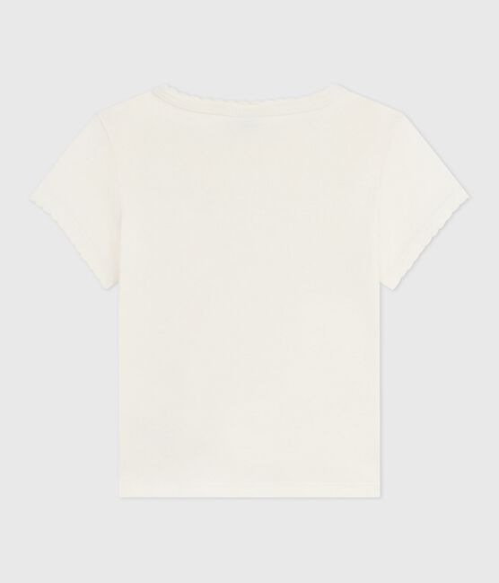 Camiseta infantil estampada de manga corta crudo MILK