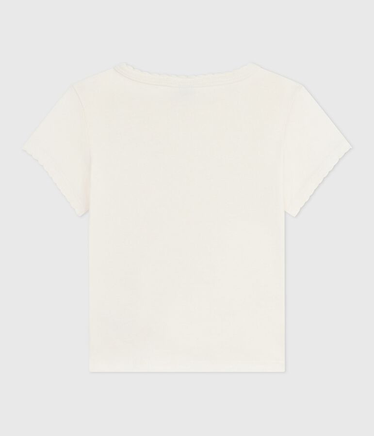 Camiseta infantil estampada de manga corta crudo