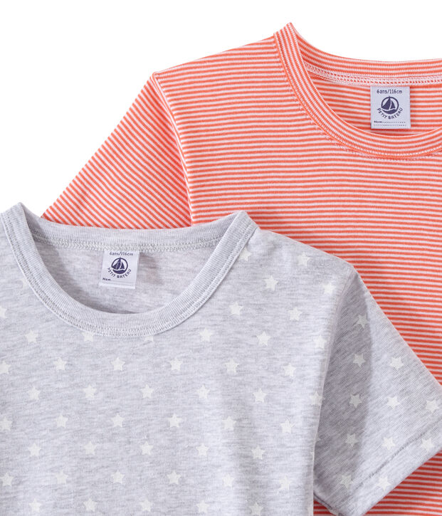 Lote de 2 camisetas de manga corta para ni&ntilde;o blanco