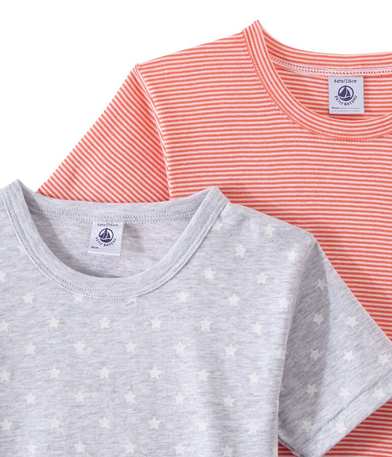 Lote de 2 camisetas de manga corta para ni&ntilde;o blanco LOT