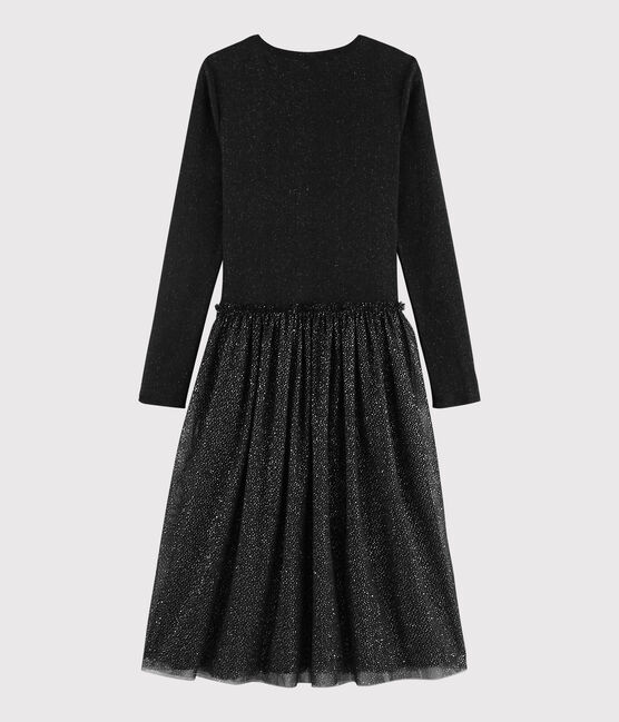 Vestido de dos materiales de tul para mujer negro BLACK/amarillo OR