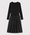 Vestido de dos materiales de tul para mujer negro BLACK/amarillo OR