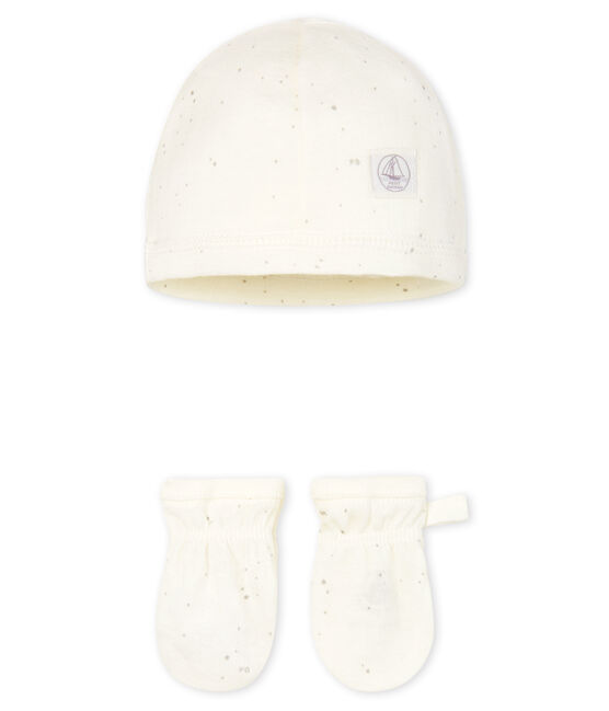 Juego de gorro de recién y manoplas para bebé de túbico variante 1