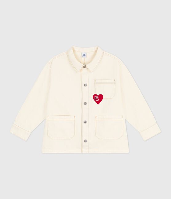 Chaqueta vaquera infantil lisa crudo MILK
