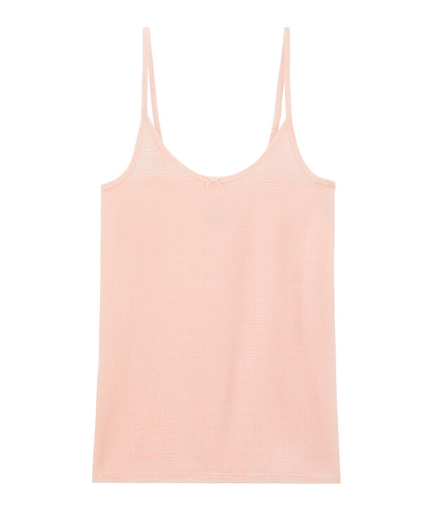 Camisa de tirantes para mujer blanco/rosa