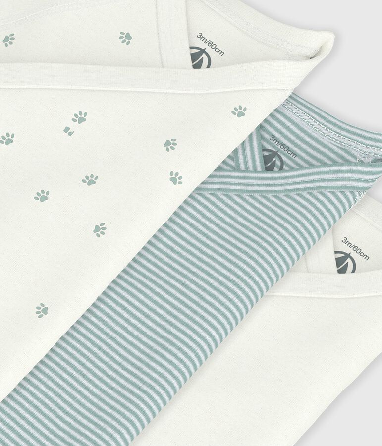 Juego de bodies cruzados y estampados de manga corta de algod&oacute;n para beb&eacute; variante 1