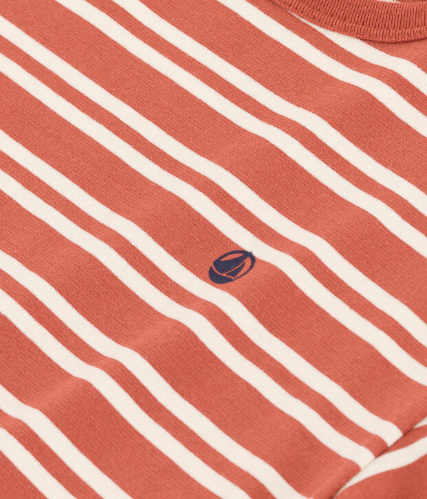 Camiseta a rayas de jersey para ni&ntilde;o marron/crudo