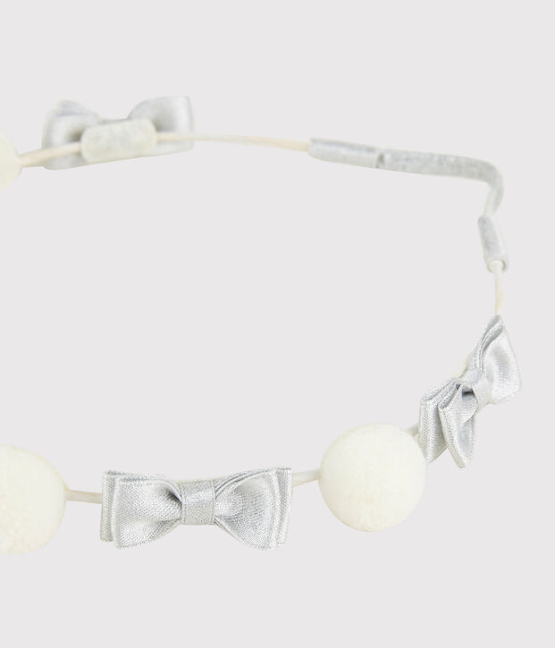 Diadema de ni&ntilde;a blanco/gris