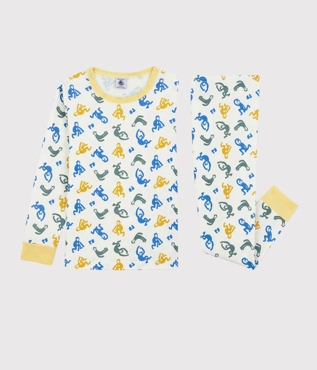 Pijama con monos fosforescentes de algod&oacute;n de ni&ntilde;o blanco/multicolor