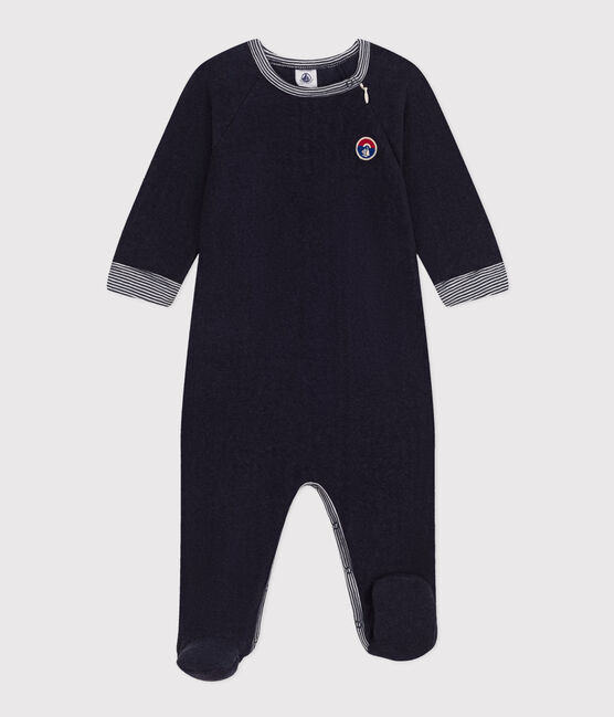 Pijama de rizo para bebé  azul SMOKING