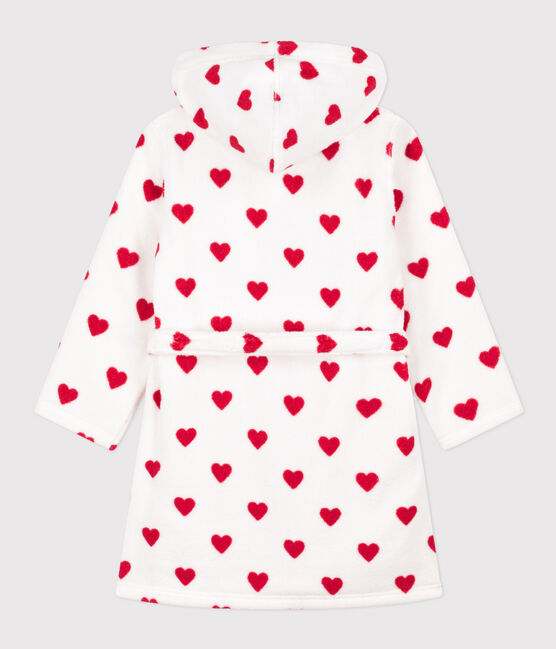 Albornoz de rizo con corazón para niño/niña blanco MARSHMALLOW/rojo TERKUIT