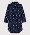 Body de manga larga con cuello redondo para bebé unisex azul SMOKING/blanco MARSHMALLOW