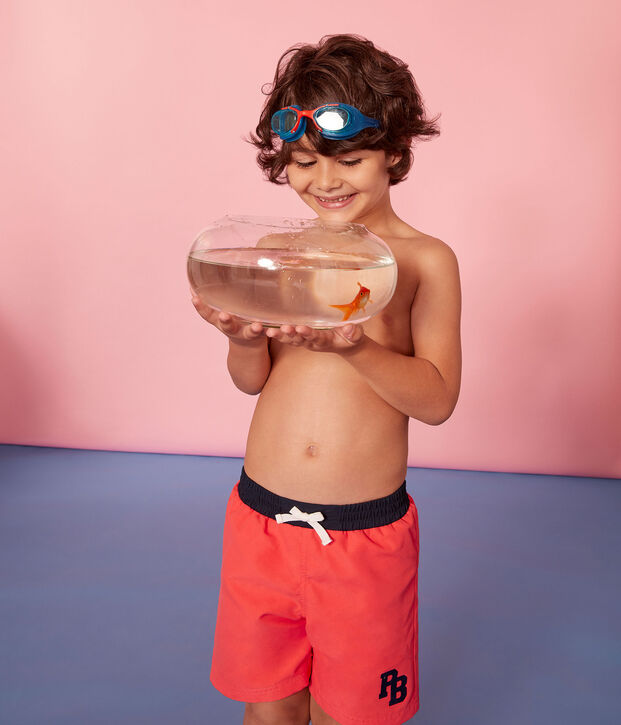 Shorts de playa infantiles para ni&ntilde;o rosa