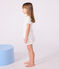 Pijama corto infantil de algodón calado con estampado de flores blanco MARSHMALLOW/blanco MULTICO