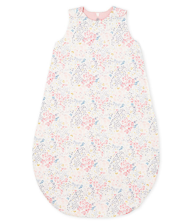 Saco reversible para beb&eacute; ni&ntilde;a de punto blanco/multicolor