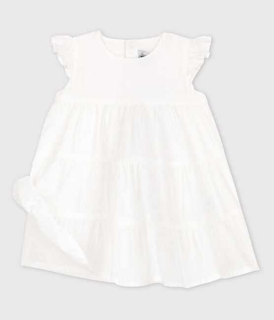 Vestido sin mangas de bebé de popelina blanco ECUME