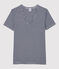 Camiseta L'ICONIQUE con cuello de pico de algodón orgánico de mujer azul SMOKING/blanco MARSHMALLOW