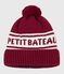 Gorro infantil de punto tricotado con forro polar Petit Bateau rojo AMARANTE/ MARSHMALLOW