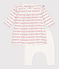 Vestido legging de jacquard de algodón para bebé blanco MARSHMALLOW/rojo TERKUIT
