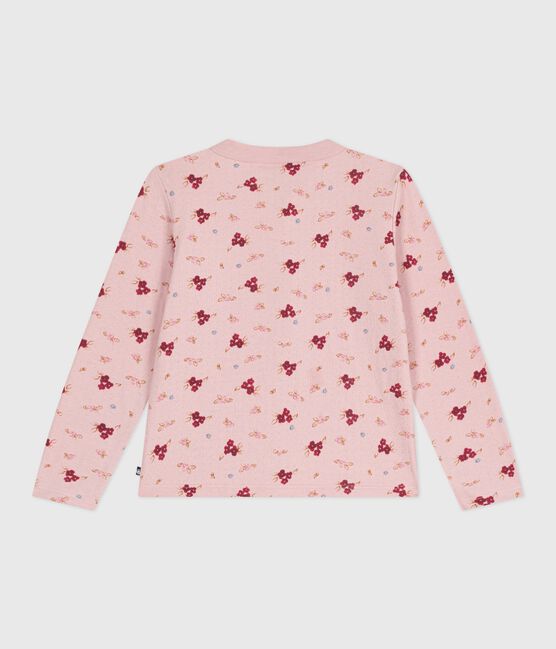 Cárdigan infantil de algodón estampado rosa JOLI/blanco MULTICO