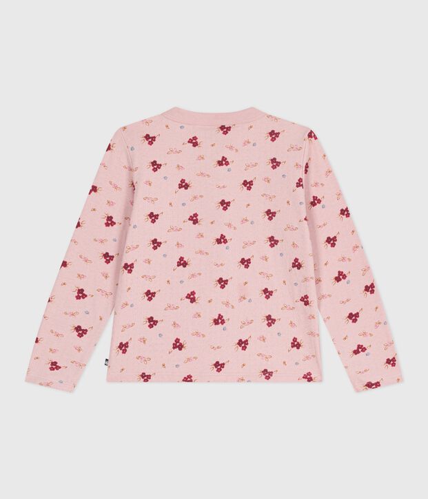 C&aacute;rdigan infantil de algod&oacute;n estampado rosa/multicolor