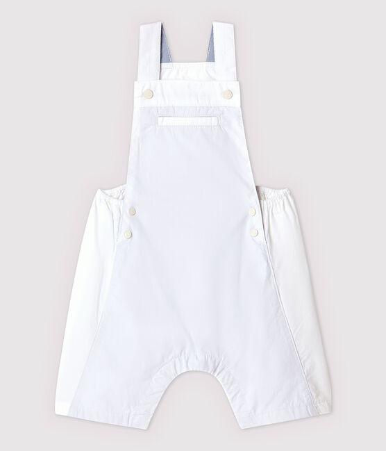 Peto corto de sarga irresistible de bebé niño blanco ECUME
