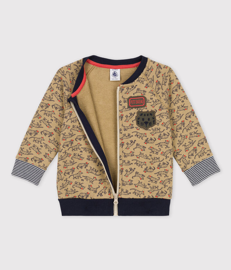 Chaqueta de b&eacute;isbol de mulet&oacute;n de beb&eacute;. beige/multicolor