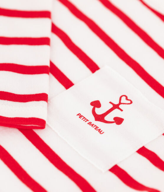 Camiseta con estampado de corazón para mujer blanco MARSHMALLOW/rojo PEPS