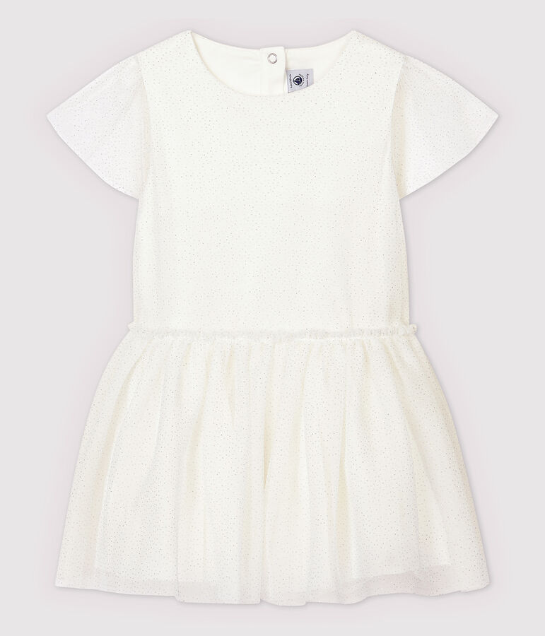 Vestido de celebraci&oacute;n de tul de ni&ntilde;a blanco MARSHMALLOW/gris ARGENT