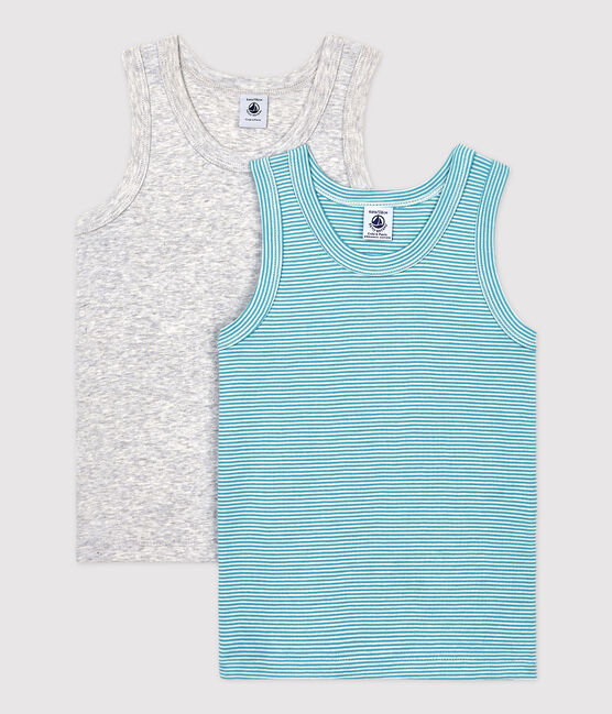 Juego de 2 camisetas de tirantes de niño de algodón orgánico variante 1
