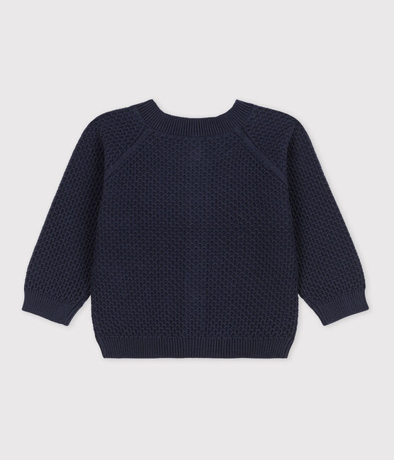 Cárdigan de punto tricotado de algodón para bebé azul SMOKING