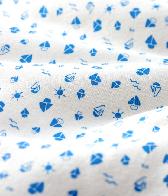 Saco de dormir de barcos de bebé de algodón ecológico blanco MARSHMALLOW/azul COOL