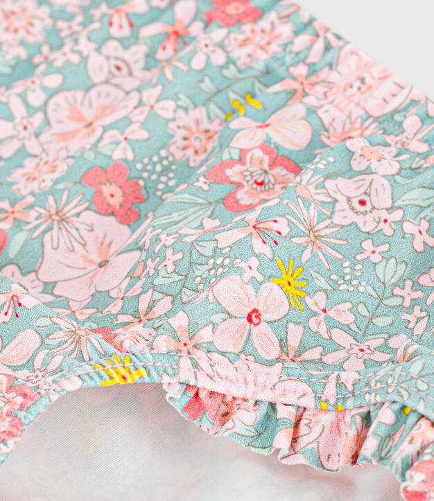 Braguita de ba&ntilde;o con volantes y estampado de flores para beb&eacute; azul/multicolor