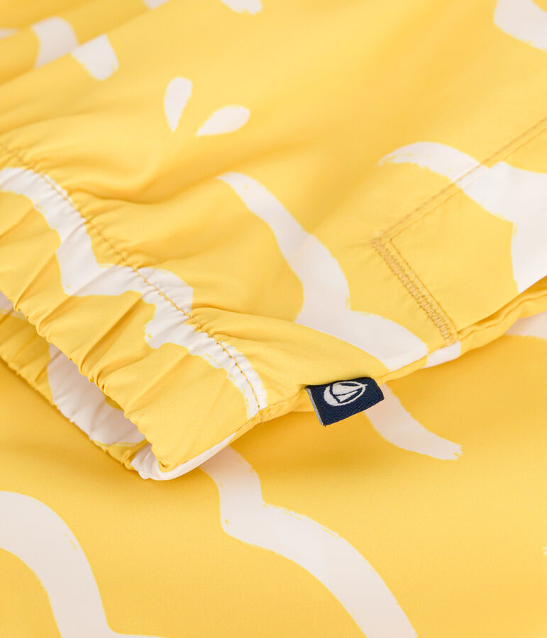 Cortavientos infantil ultraligero amarillo/blanco