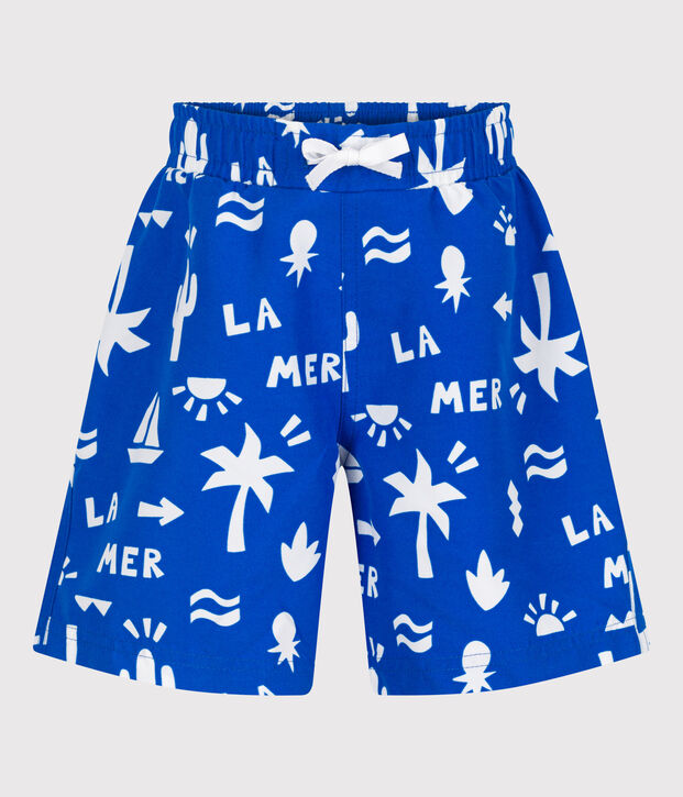 Ba&ntilde;ador infantil estampado azul/blanco