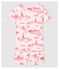 Pijama corto snugfit de tela de Jouy París de algodón de niña rosa FLEUR/rosa GROSEILLER