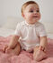 Pelele de bebé de algodón con cuello bordado blanco MARSHMALLOW