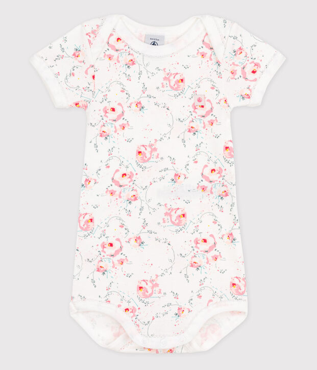 Bodi de manga corta para beb&eacute; blanco/multicolor