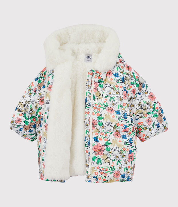 Chaqueta acolchada para beb&eacute;. blanco/multicolor