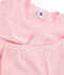 Pijama de corte muy ajustado de punto para niña rosa CHARME/blanco MARSHMALLOW