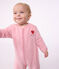 Pijama de terciopelo liso con estampado para beb&eacute; rosa