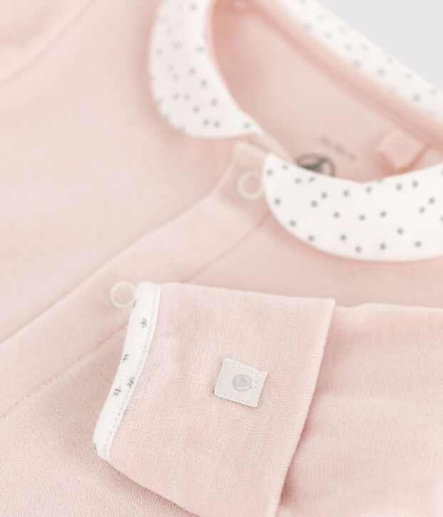 Pelele de terciopelo para beb&eacute; rosa