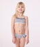 Bikini infantil a rayas blanco MARSHMALLOW/azul MEDIEVAL