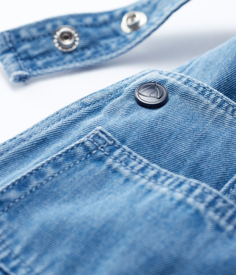 Peto corto vaquero claro de beb&eacute; ni&ntilde;a azul