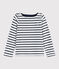 Jersey marinero para niña blanco MARSHMALLOW/ SMOKING ARGENT BRILLANT