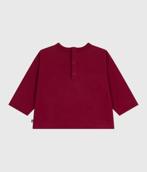Camiseta de algod&oacute;n de manga larga para beb&eacute; rojo