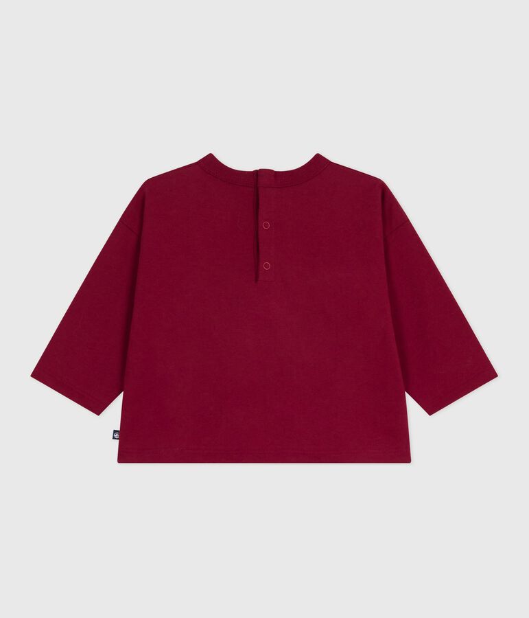 Camiseta de algod&oacute;n de manga larga para beb&eacute; rojo