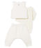 Conjunto de tres piezas para bebé niña de túbico blanco MARSHMALLOW